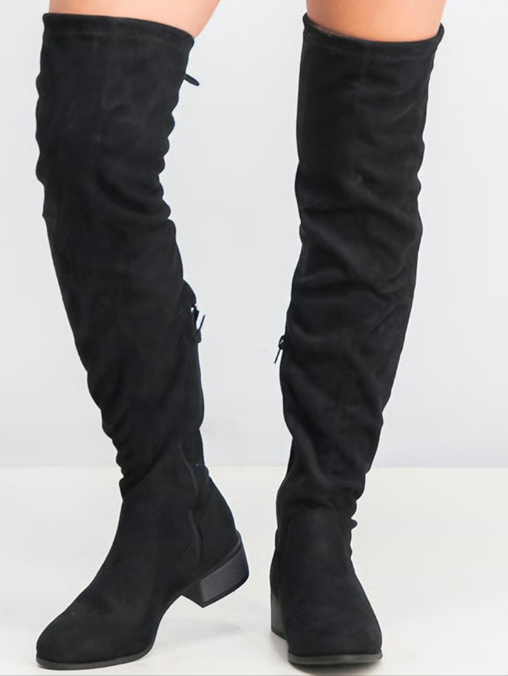Madden Girl Prissley Over Knee Boots Black 8M Suede Tassel